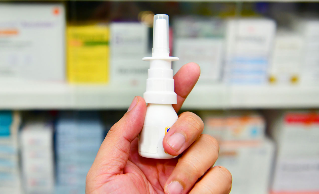 Photo of naloxone nasal inhaler.